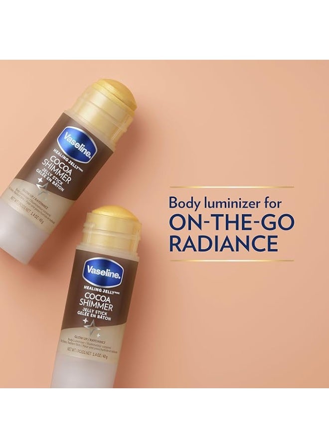 Vaseline Unilever Cocoa Shimmer Jelly Stick GLOW UP Body Luminizer For Dewy Radiant Skin 1.4 oz - 3 Count - Image 3
